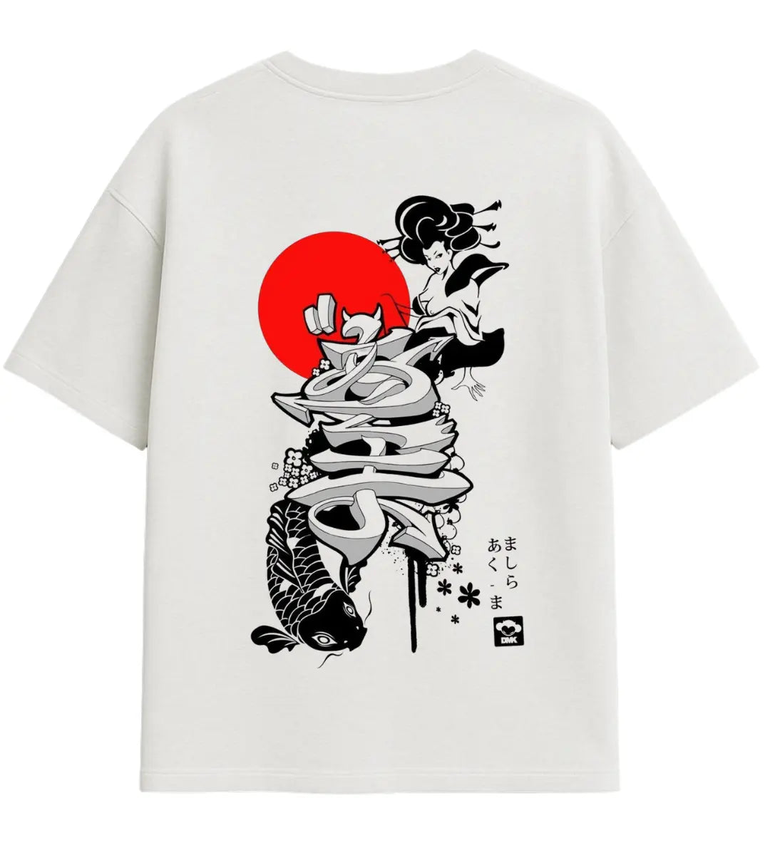 Geisha Sun Oversize T-Shirt Lorinfo