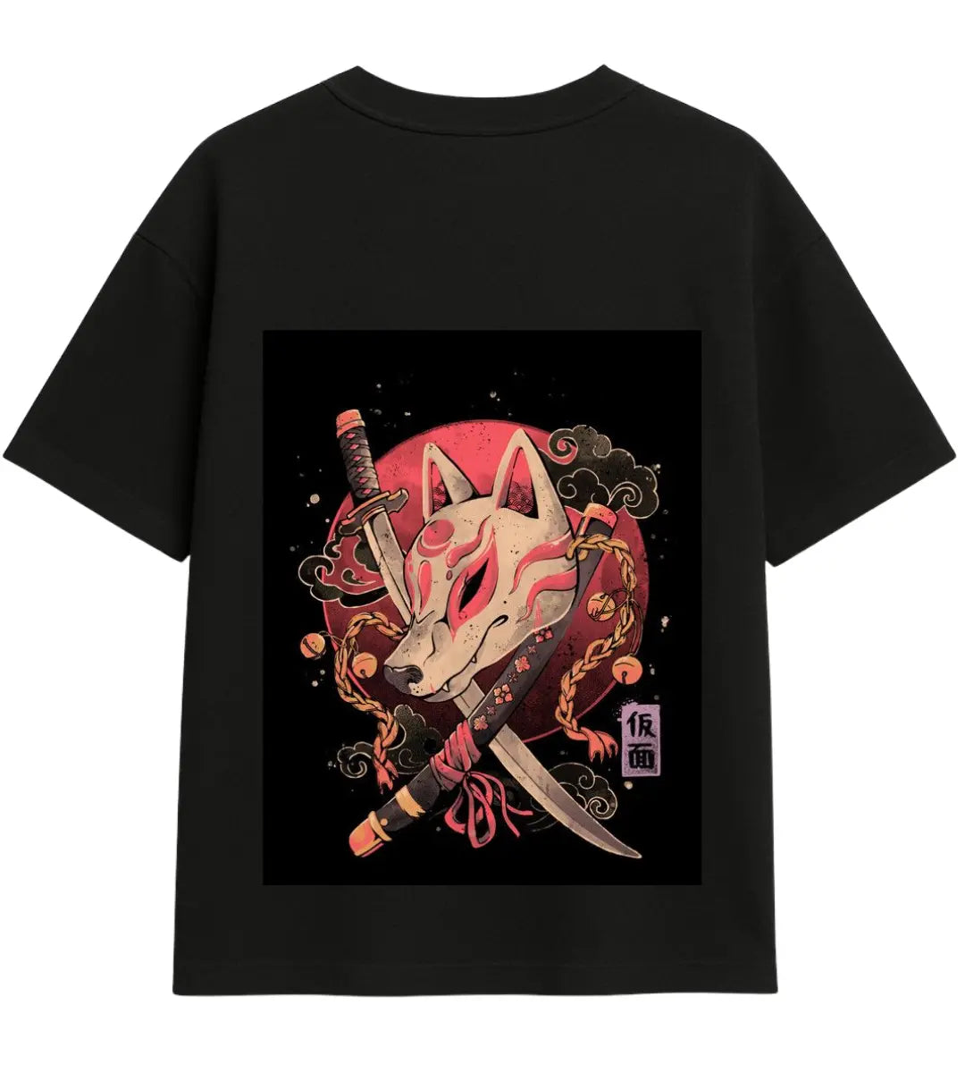 Kitsune Mask Oversize T-Shirt Lorinfo