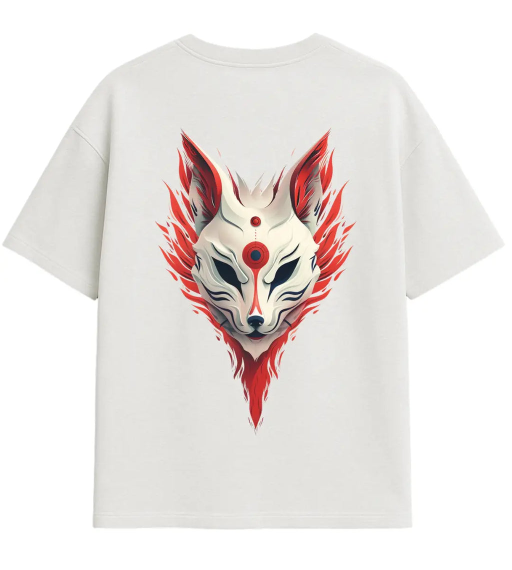 Infernal Kitsune Spirit Oversize T-Shirt Lorinfo