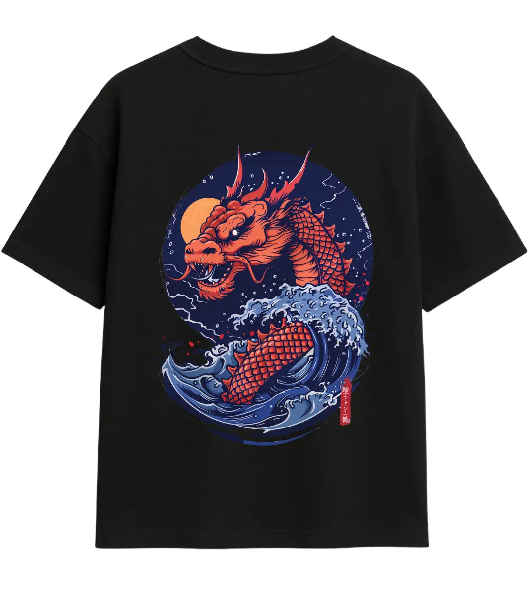 Night Tide Dragon Oversize T-Shirt Lorinfo