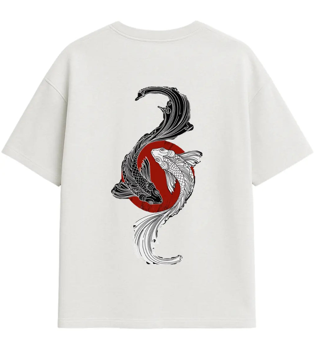 Yin Yang Moon Oversize T-Shirt Lorinfo