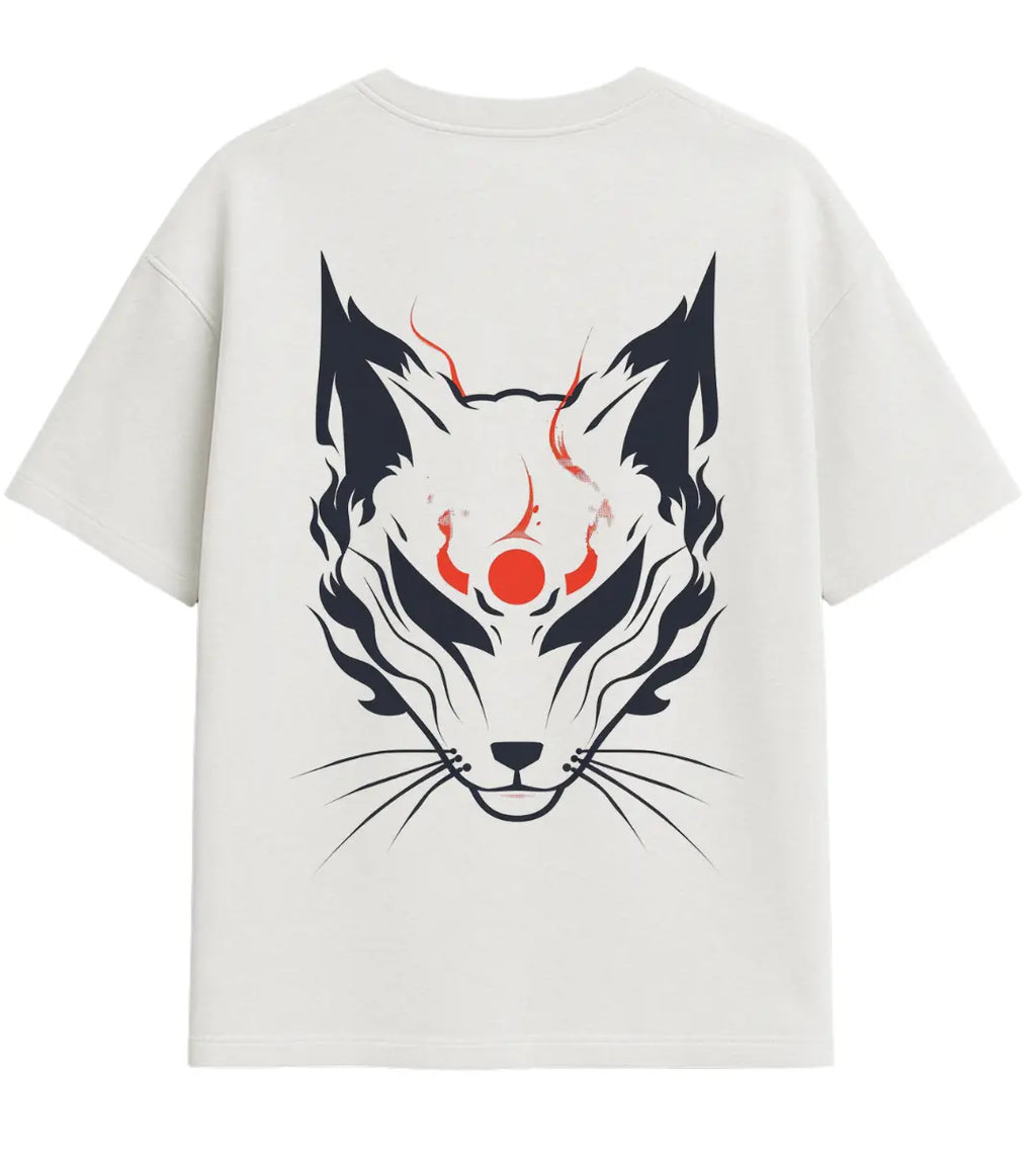 Shadow Moon Kitsune Oversize T-Shirt Lorinfo