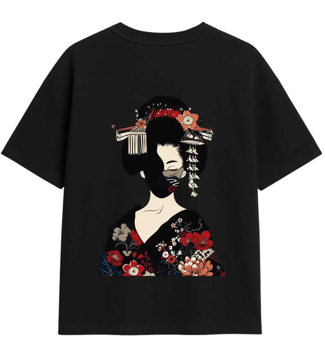 Crimson Geisha Oversize T-Shirt Lorinfo