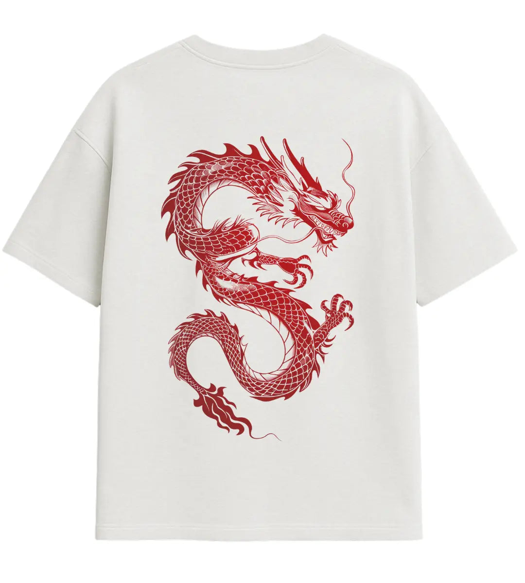 Crimson Dragon Oversize T-Shirt Lorinfo