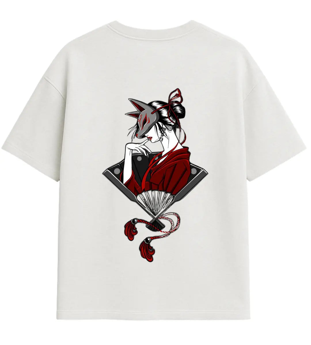 Kitsune Geisha Oversize T-Shirt Lorinfo