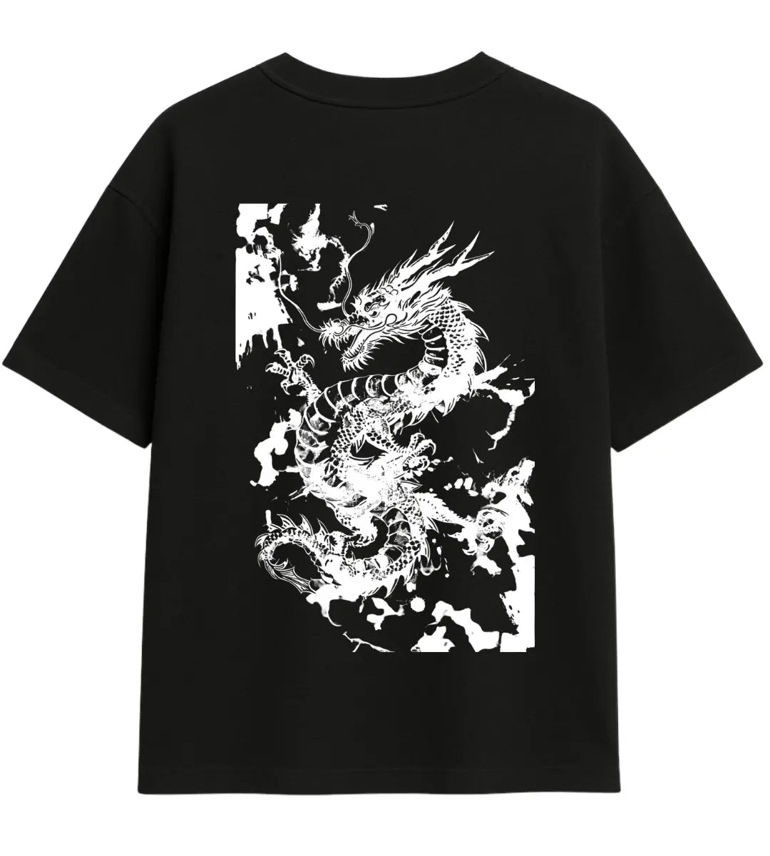 Shadow Ink Dragon Oversize T-Shirt Lorinfo