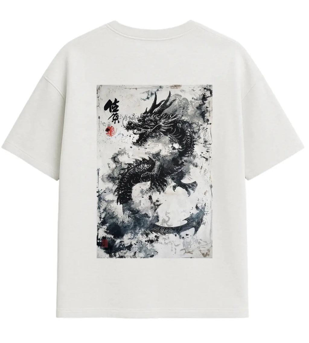 Ink Dragon Oversize T-Shirt Lorinfo
