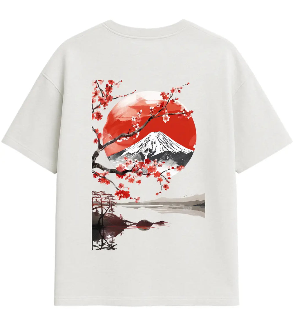Rising Sun Sakura Oversize T-Shirt Lorinfo