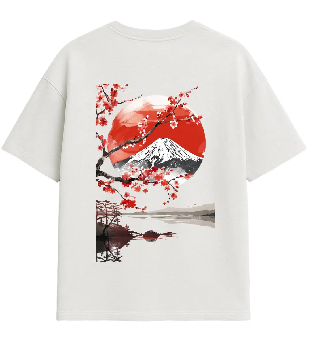 Rising Sun Sakura Oversize T-Shirt Lorinfo