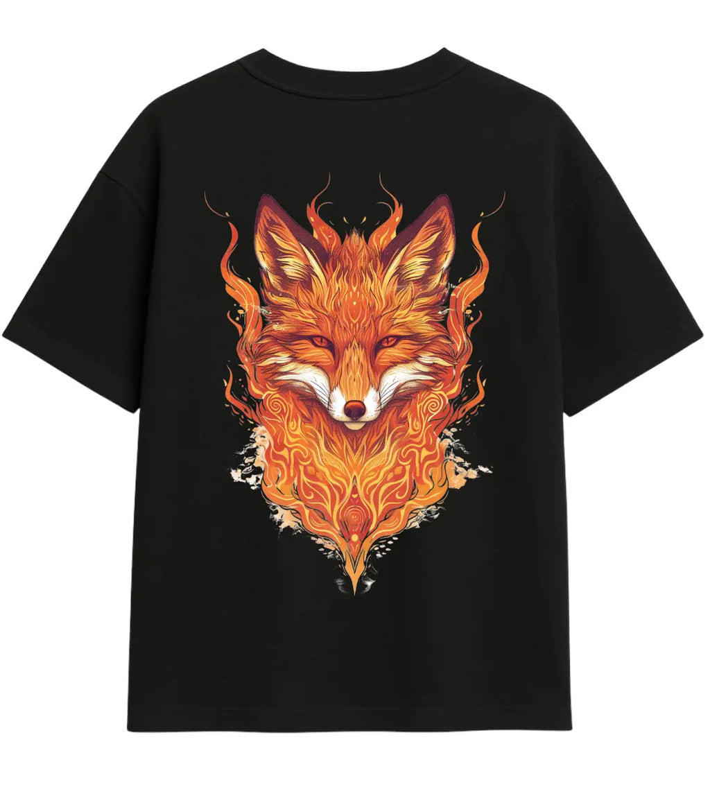 Flame Fox Oversize T-Shirt Lorinfo
