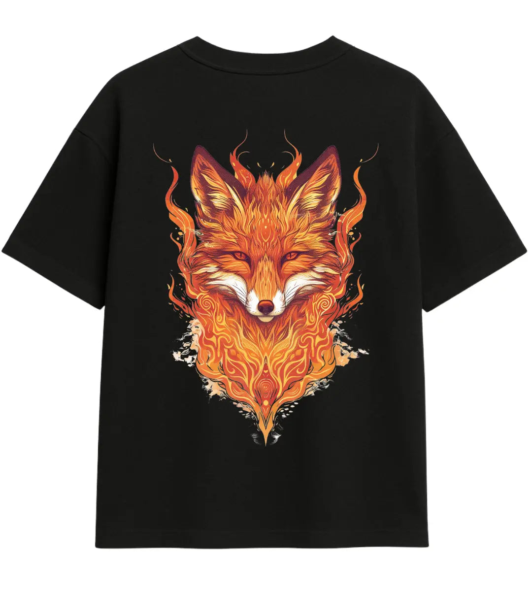 Flame Fox Oversize T-Shirt Lorinfo