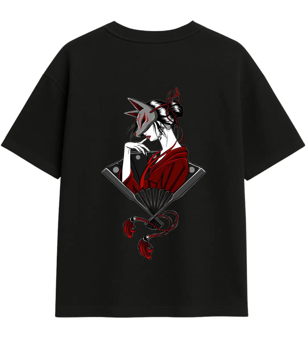 Kitsune Geisha Oversize T-Shirt Lorinfo
