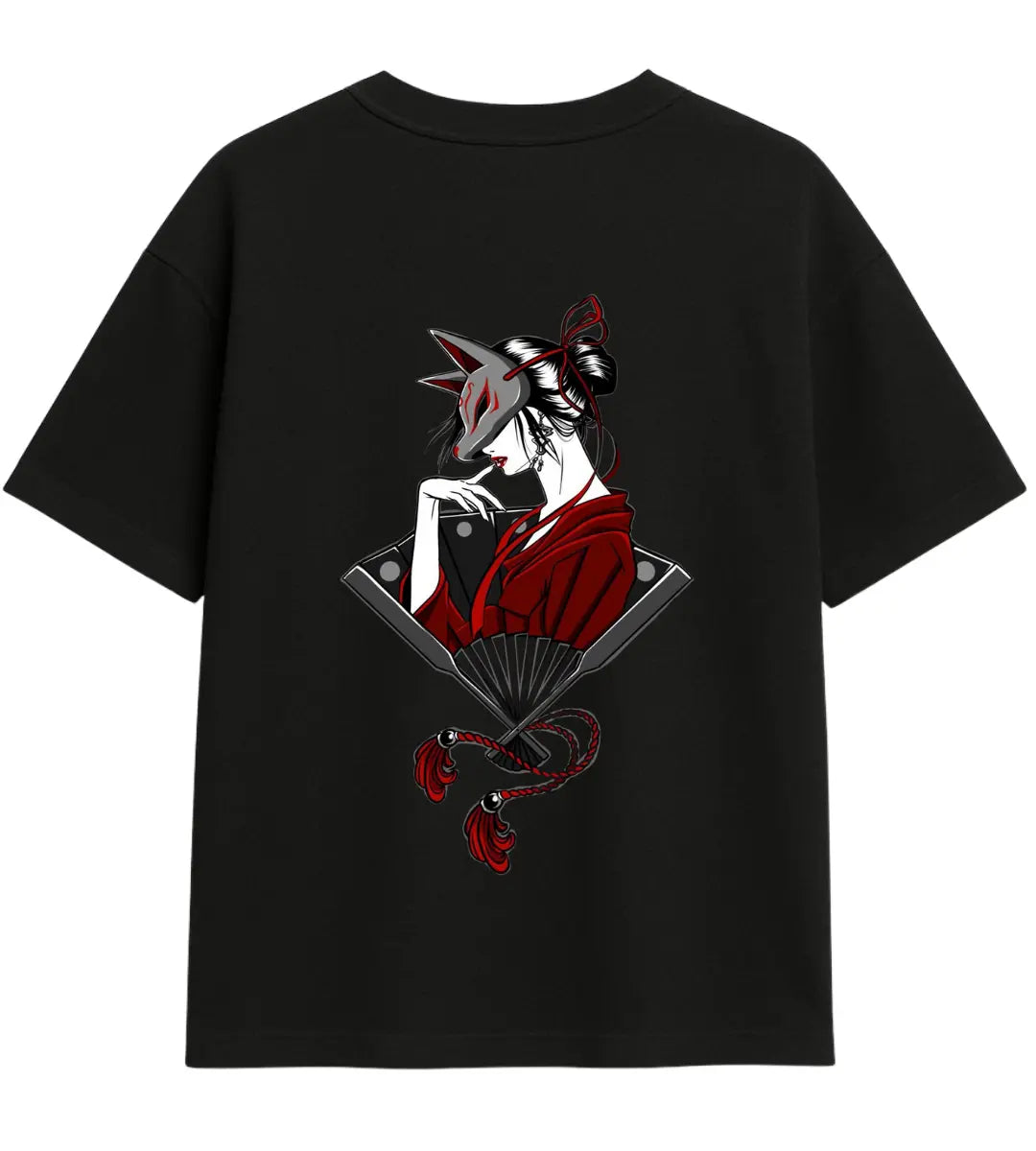 Kitsune Geisha Oversize T-Shirt Lorinfo
