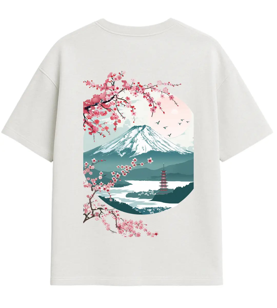 Pagoda Blossom View Oversize T-Shirt Lorinfo