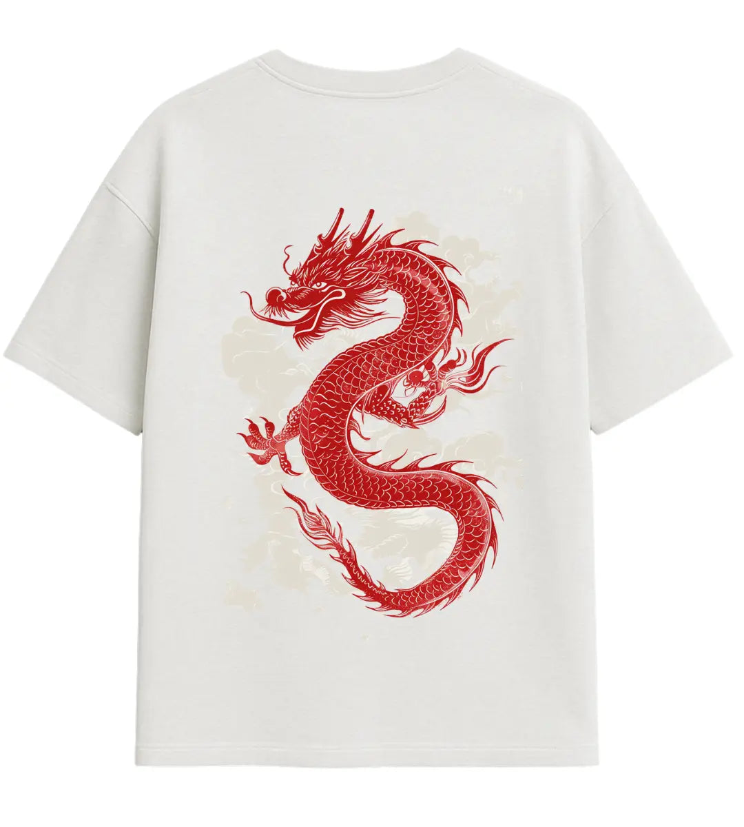 Celestial Red Dragon Oversize T-Shirt Lorinfo