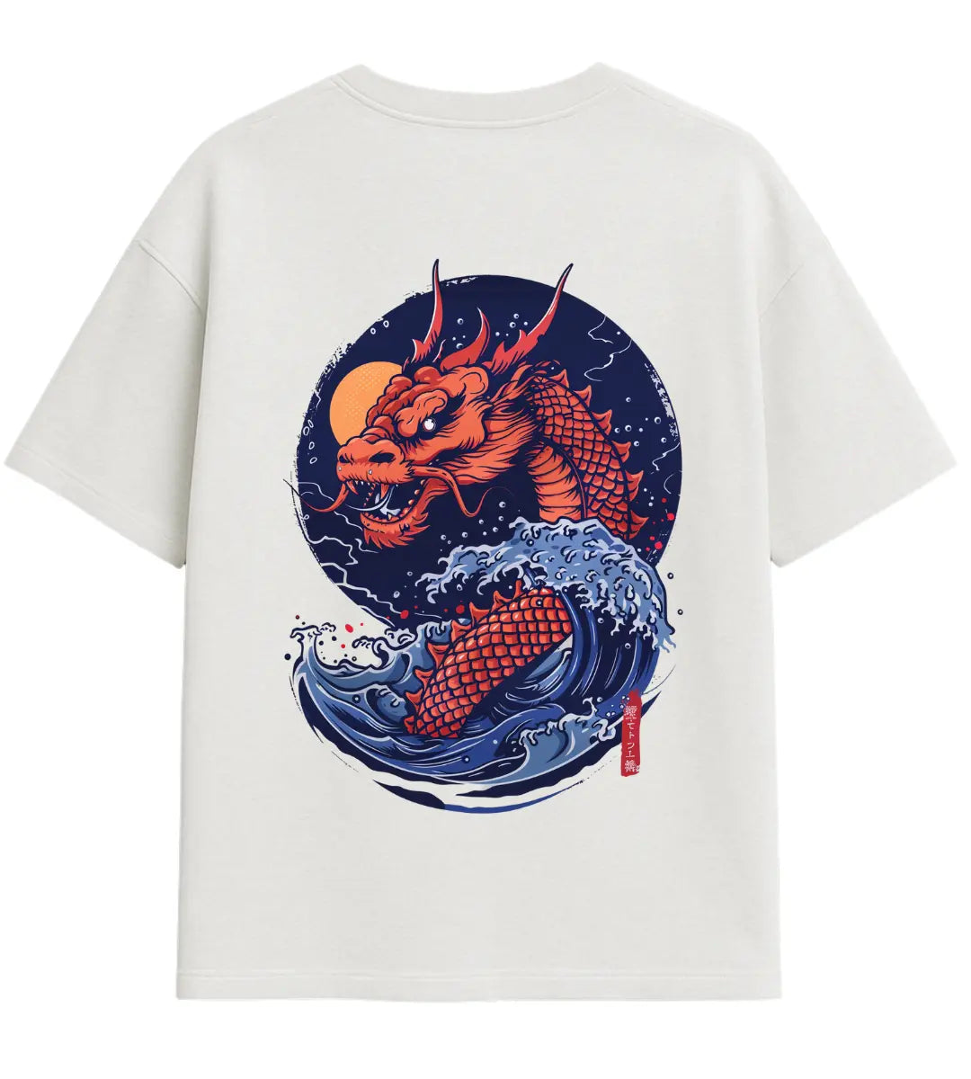 Night Tide Dragon Oversize T-Shirt Lorinfo