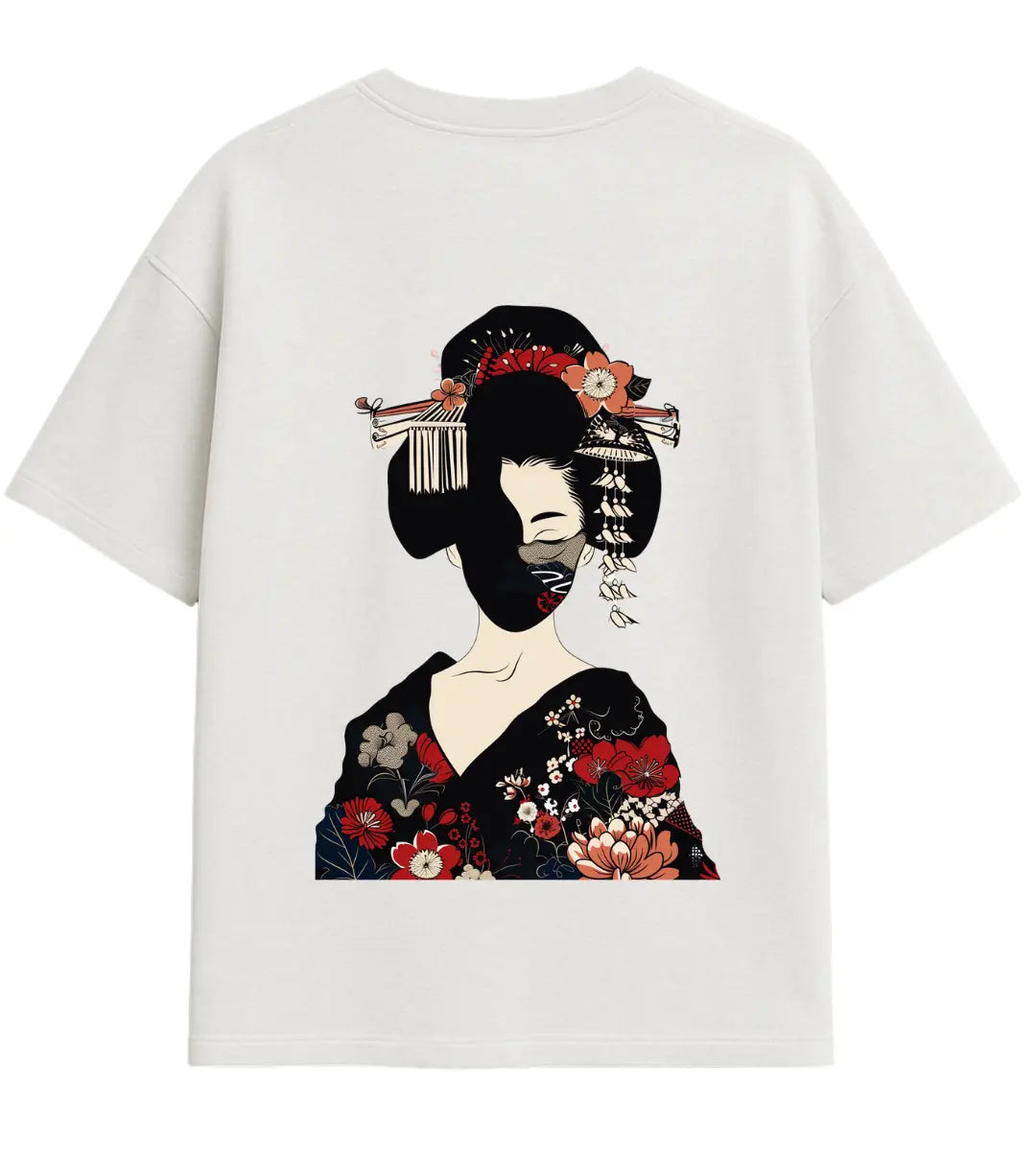 Crimson Geisha Oversize T-Shirt Lorinfo