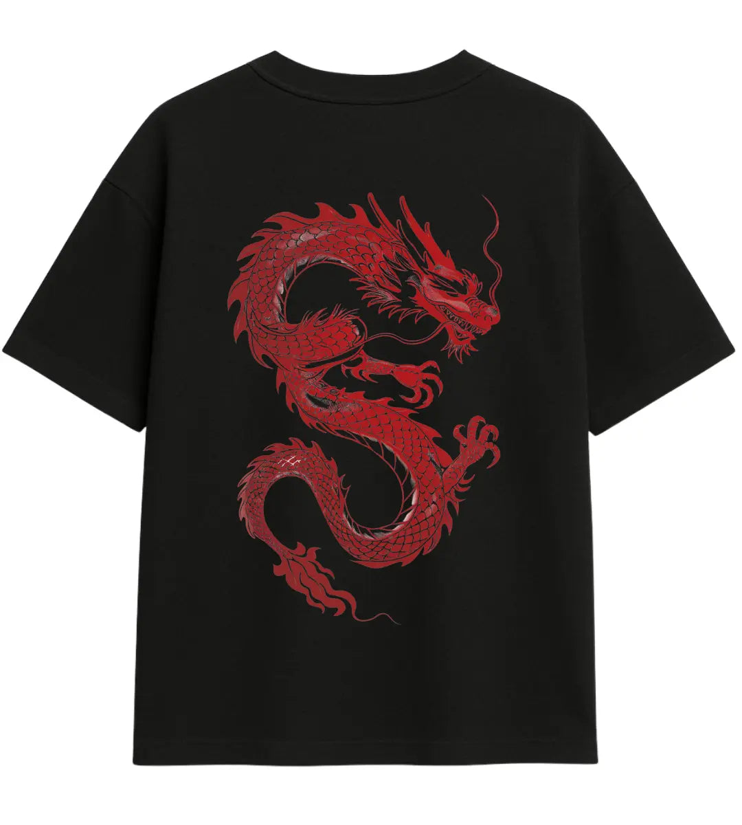 Crimson Dragon Oversize T-Shirt Lorinfo