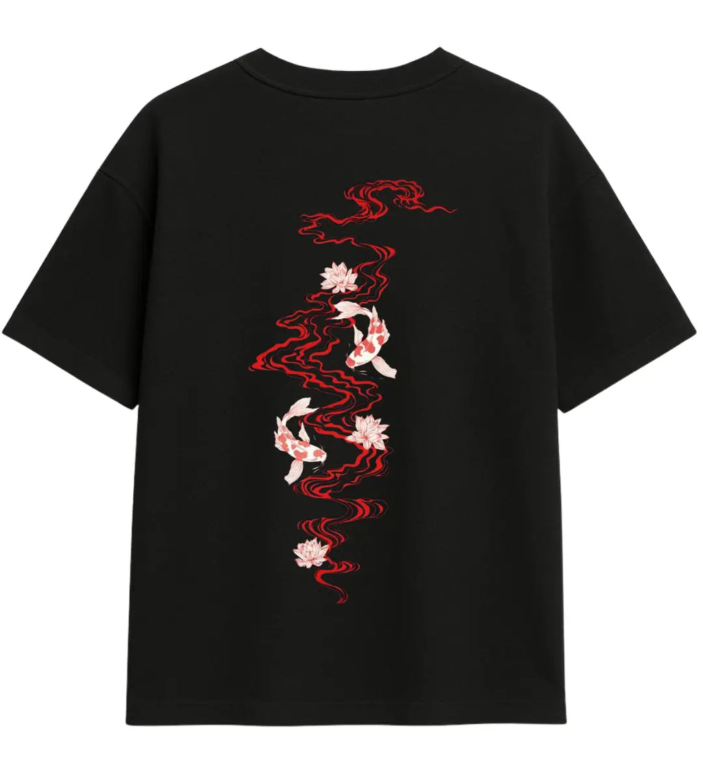 Koi Stream Oversize T-Shirt Lorinfo