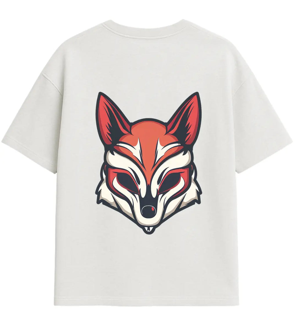 Gizemli Tilki Maskesi Oversize T-Shirt Lorinfo