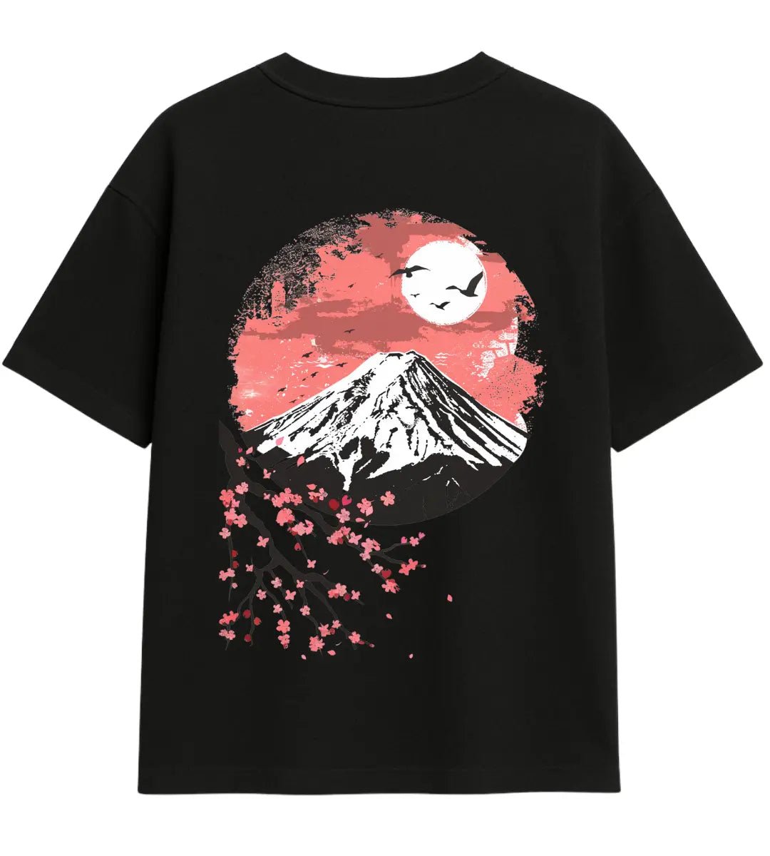Moonlit Sakura Fuji Oversize T-Shirt Lorinfo