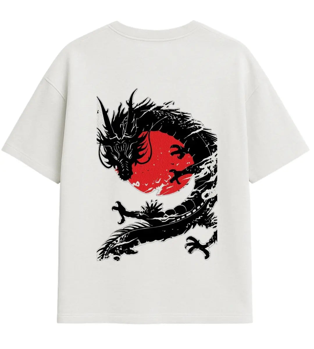 Crimson Shadow Dragon Oversize T-Shirt Lorinfo
