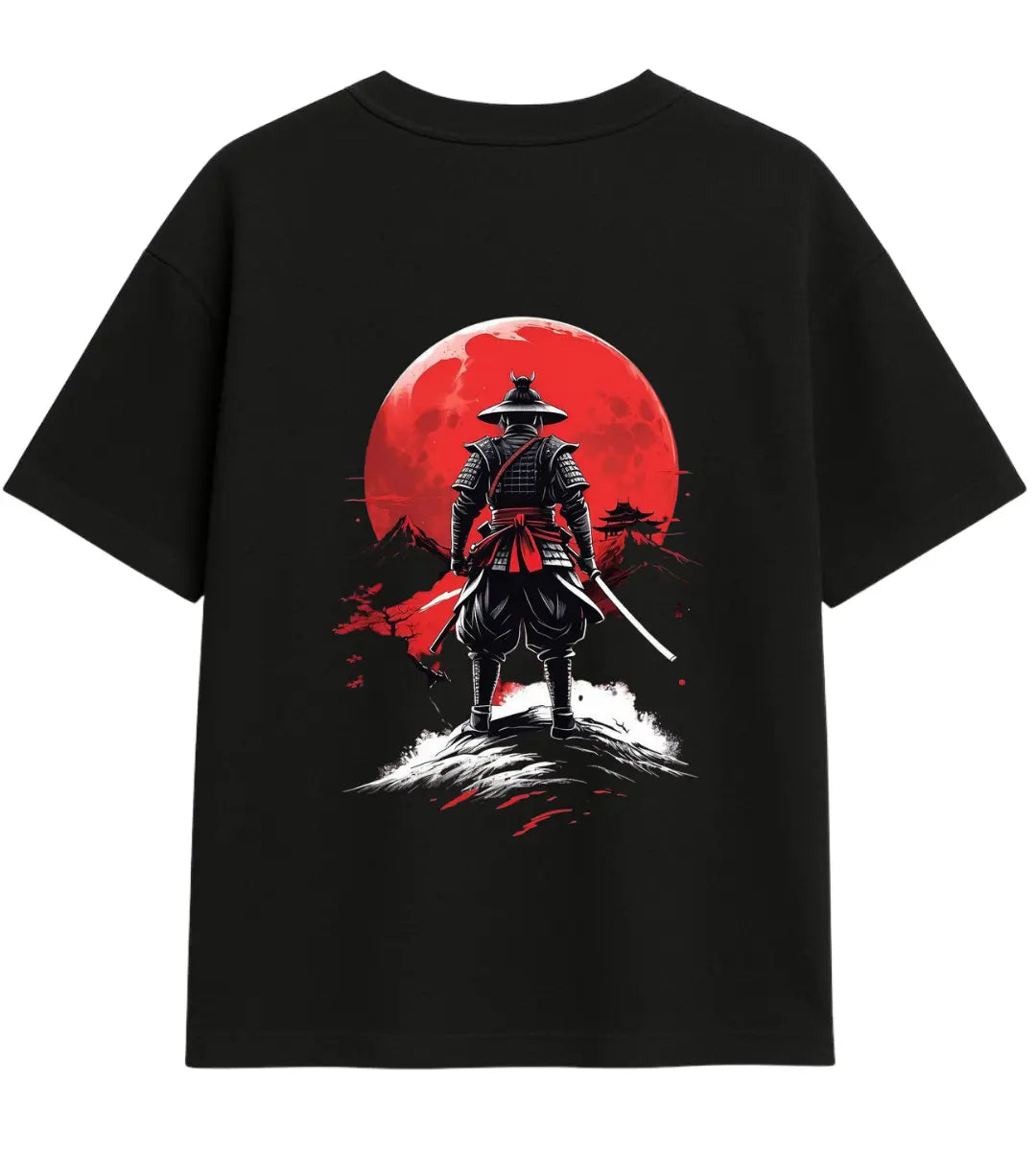 Crimson Samurai Oversize T-Shirt Lorinfo