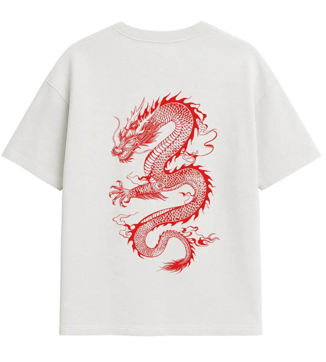 Scarlet Guardian Dragon Oversize T-Shirt Lorinfo