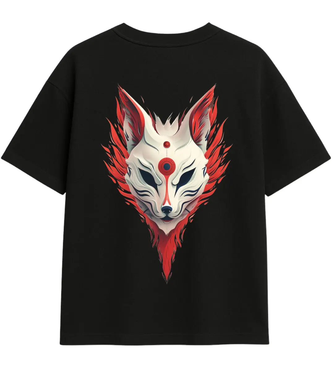Infernal Kitsune Spirit Oversize T-Shirt Lorinfo