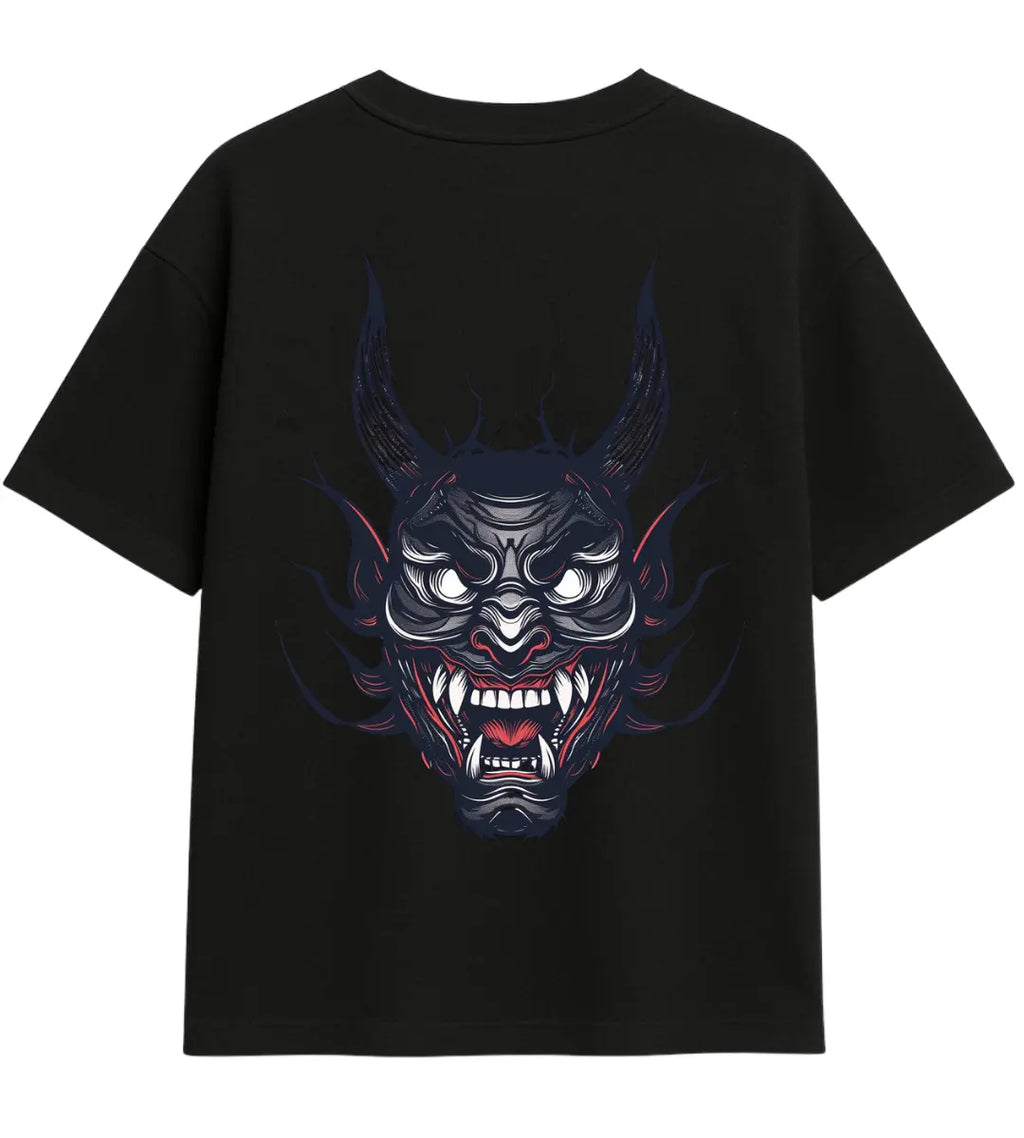 Shadow Oni Mask Oversize T-Shirt Lorinfo