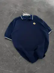 Palamut Nakışlı Lacivert Polo Yaka T-shirt 2