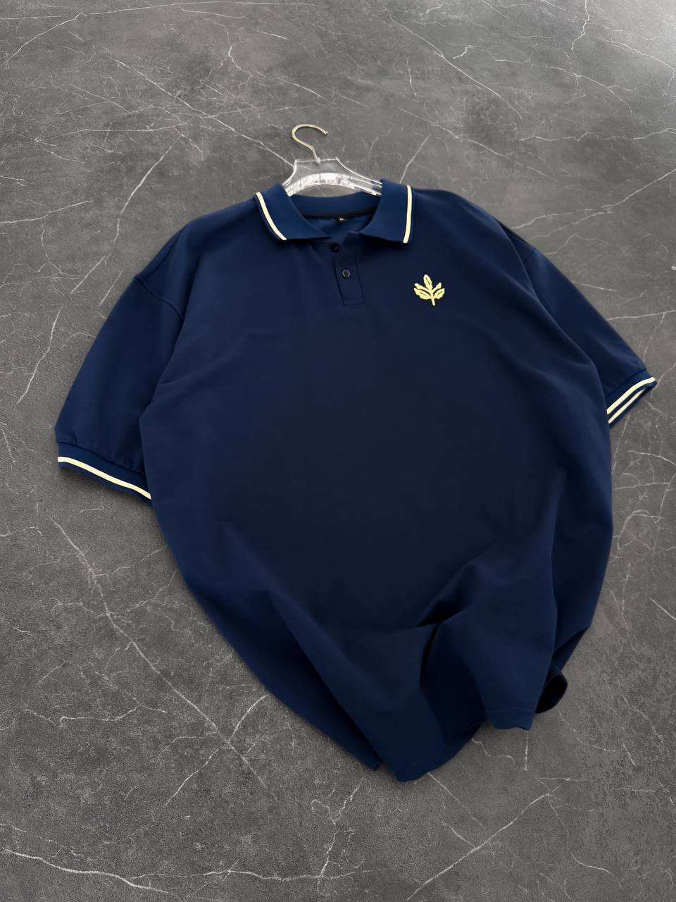 Palamut Nakışlı Lacivert Polo Yaka T-shirt 2