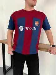 Sptfy Barça Bordo Mavi Oversize T-shirt 5