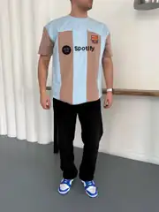 Sptfy Barça Mavi Krem Oversize T-shirt 2