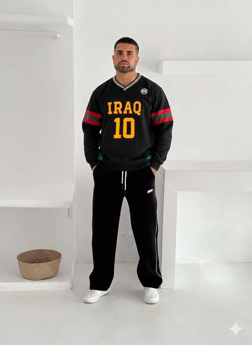 Irq V Yaka Oversize Sweatshirt - Siyah