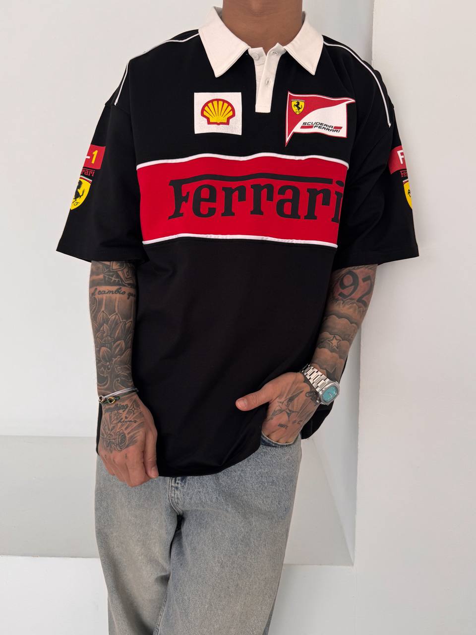 Ferrari Polo Yaka Oversize T-shirt 6
