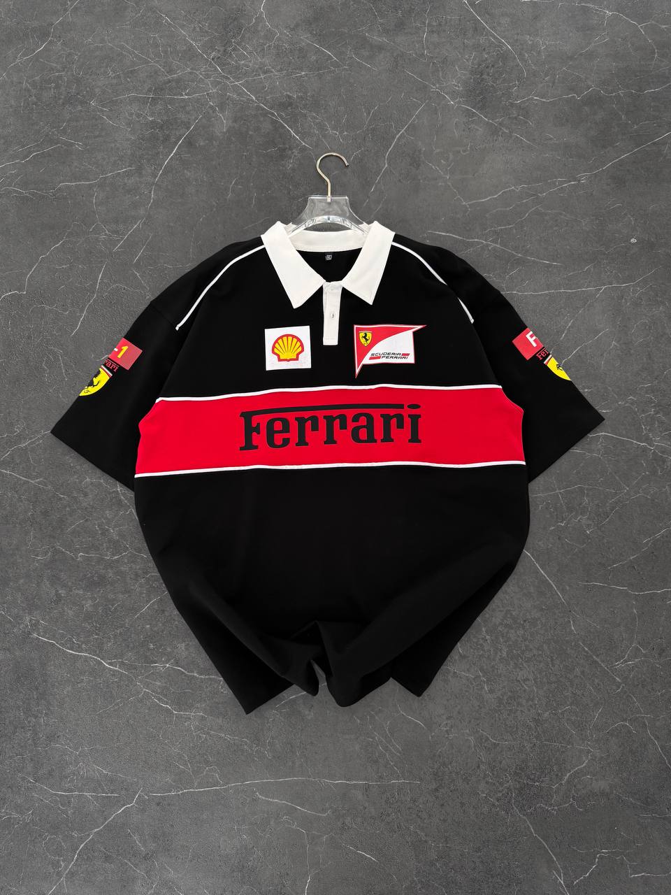 Ferrari Polo Yaka Oversize T-shirt 1