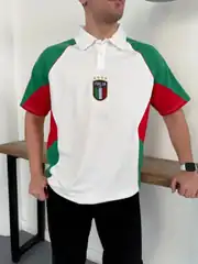 Üç Renk Panelli Polo Tişört 6