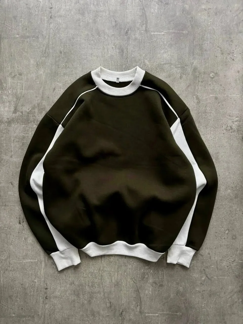 Şerit Detaylı Sweatshirt - Haki