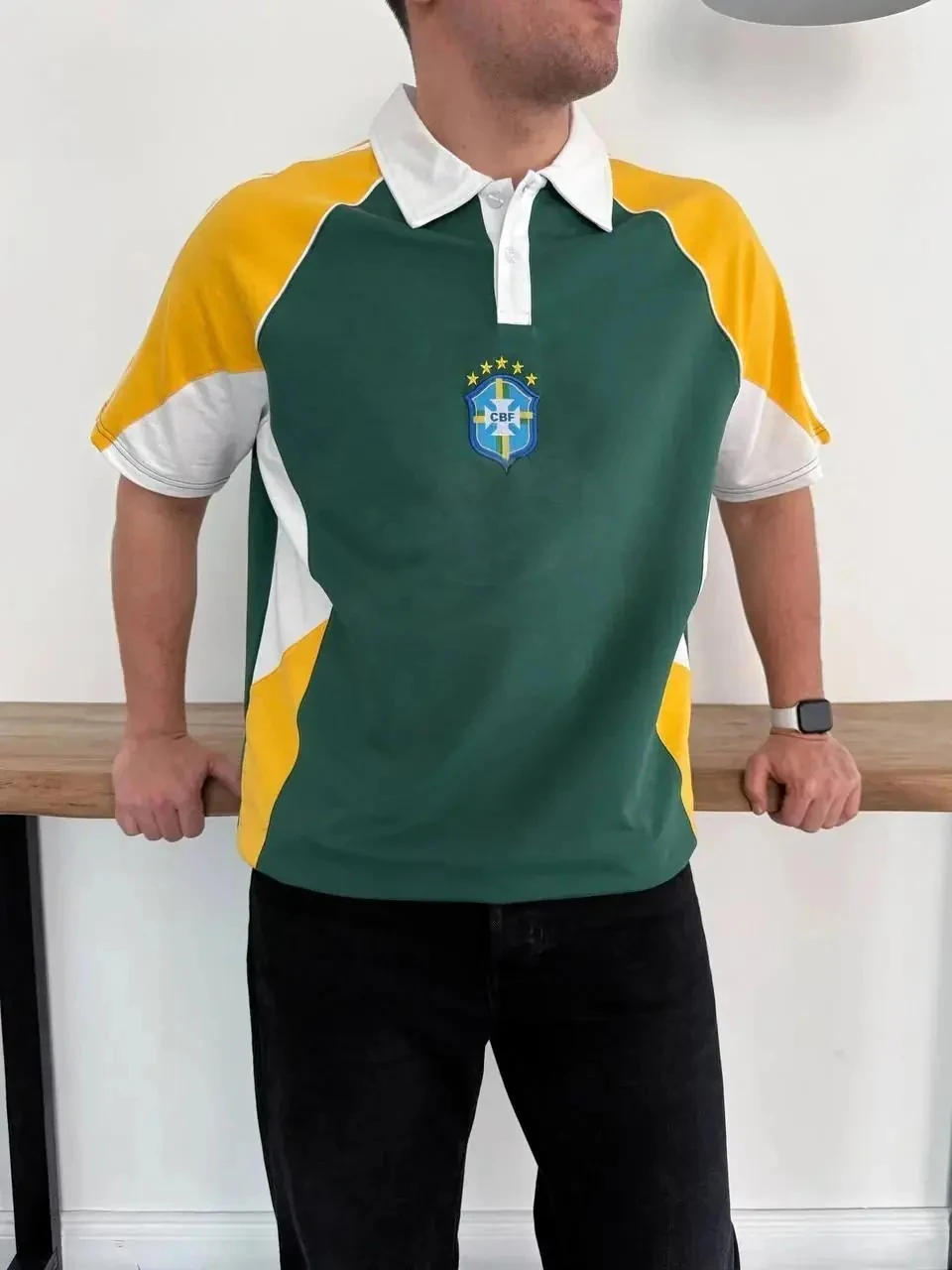 Üç Renk Bloklu Polo Yaka T-shirt 3