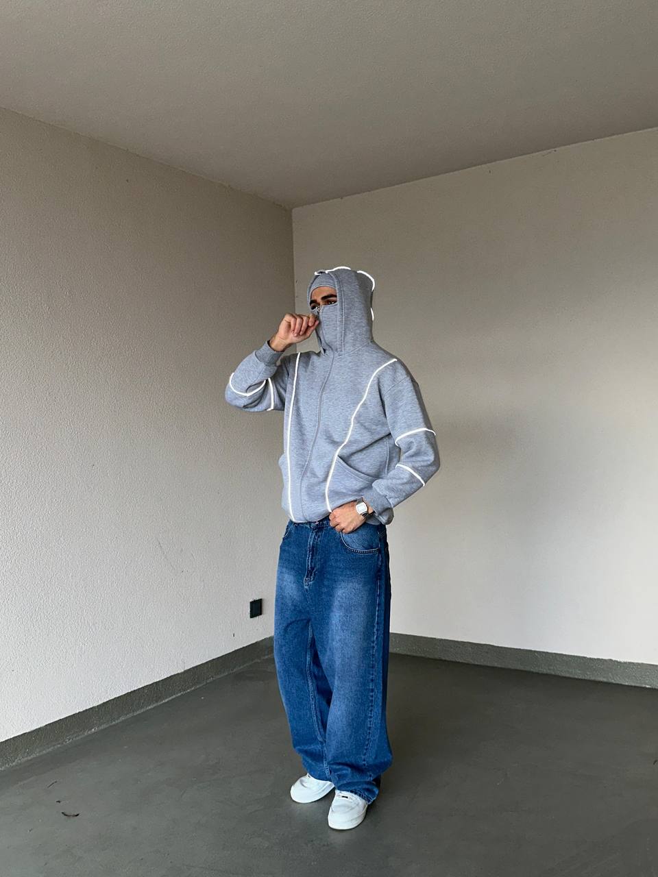 Reflektör Ninjazip Hoodie - Gri