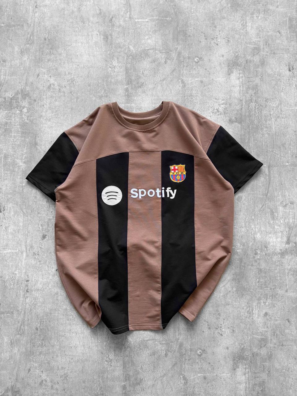 Sptfy Barça Kahverengi Siyah Oversize T-shirt
