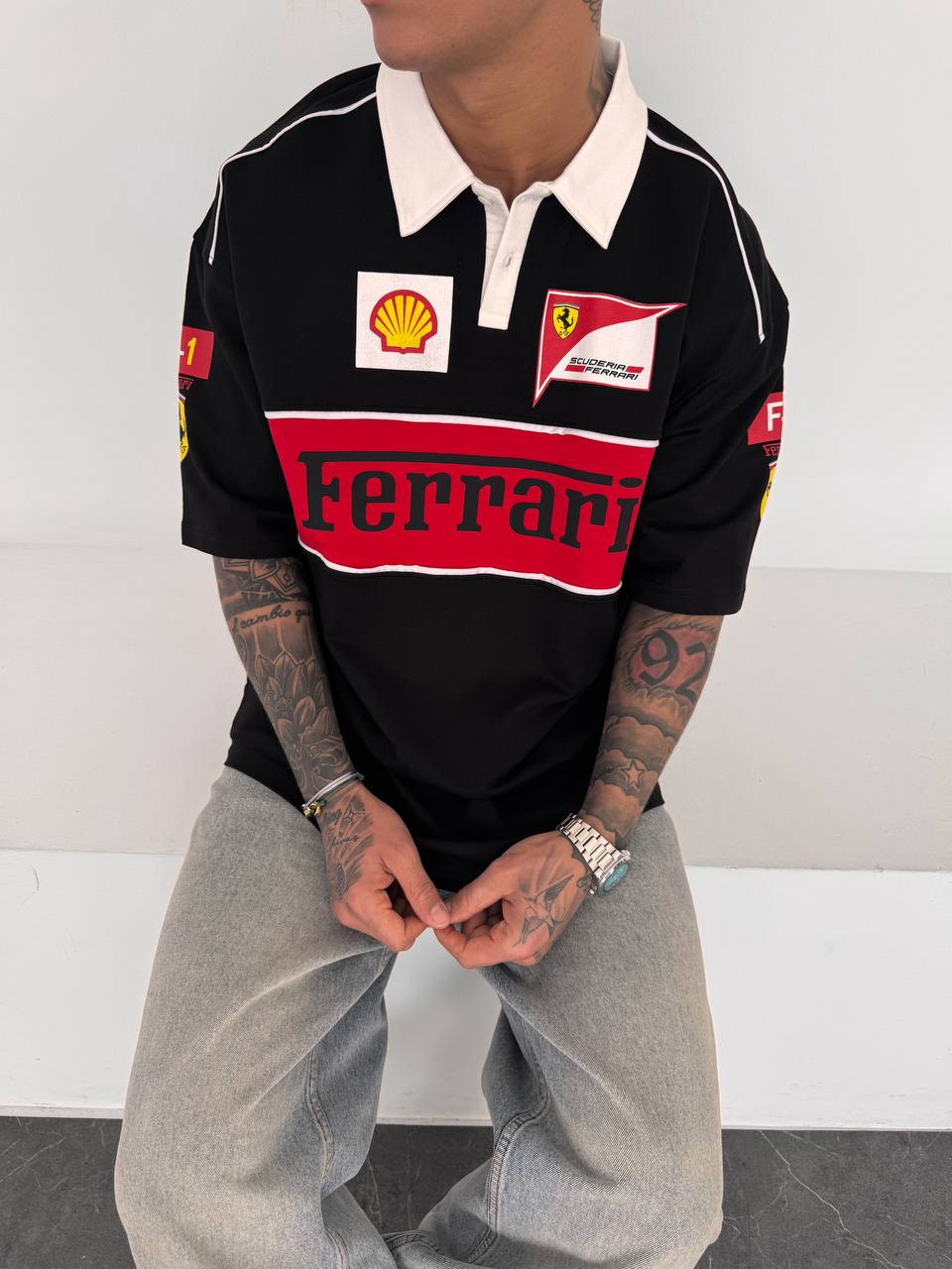Ferrari Polo Yaka Oversize T-shirt 4