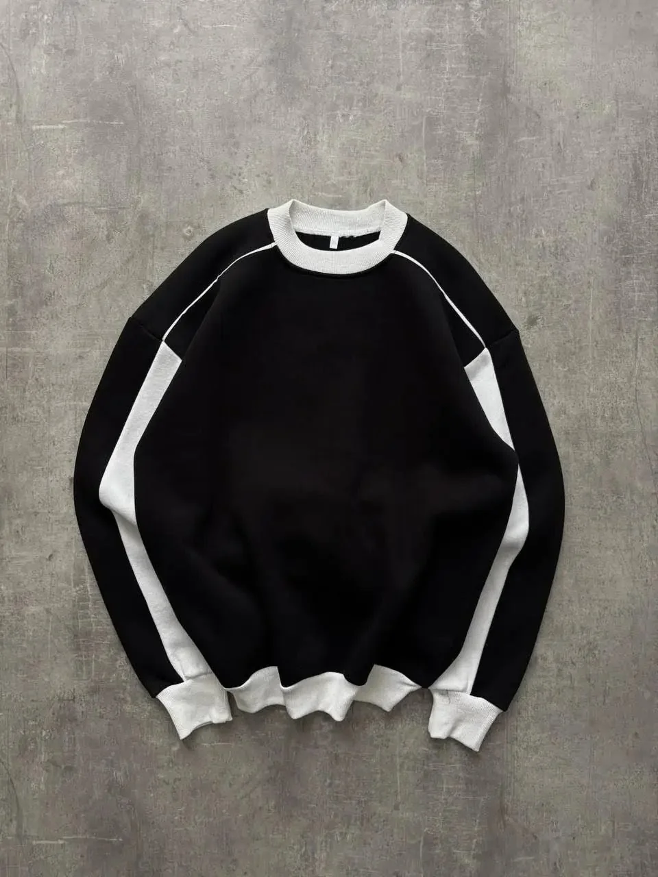 Şerit Detaylı Sweatshirt - Siyah