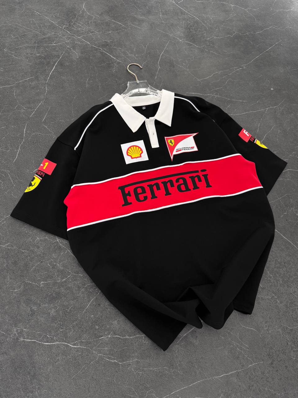 Ferrari Polo Yaka Oversize T-shirt 3