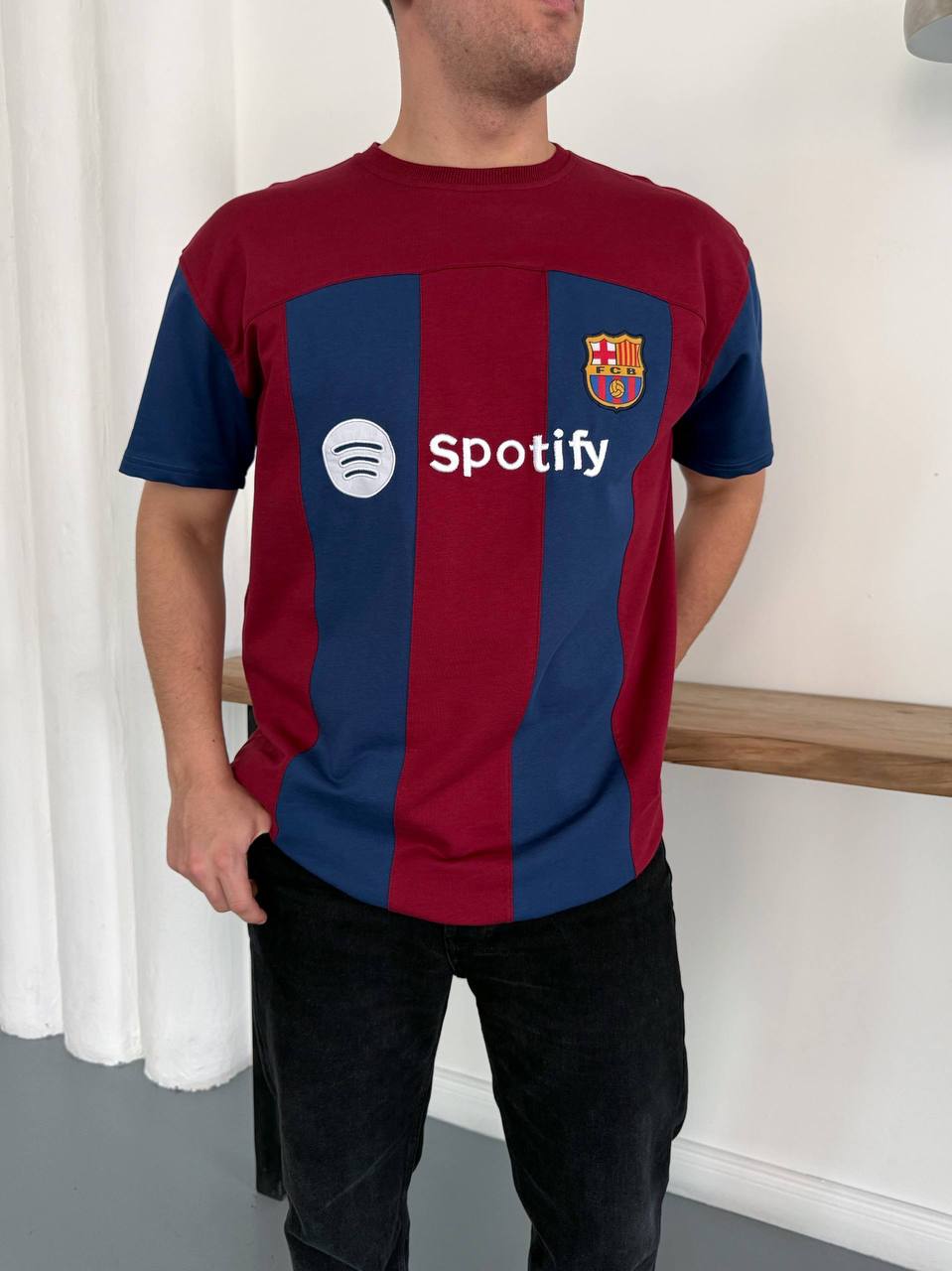 Sptfy Barça Bordo Mavi Oversize T-shirt 3