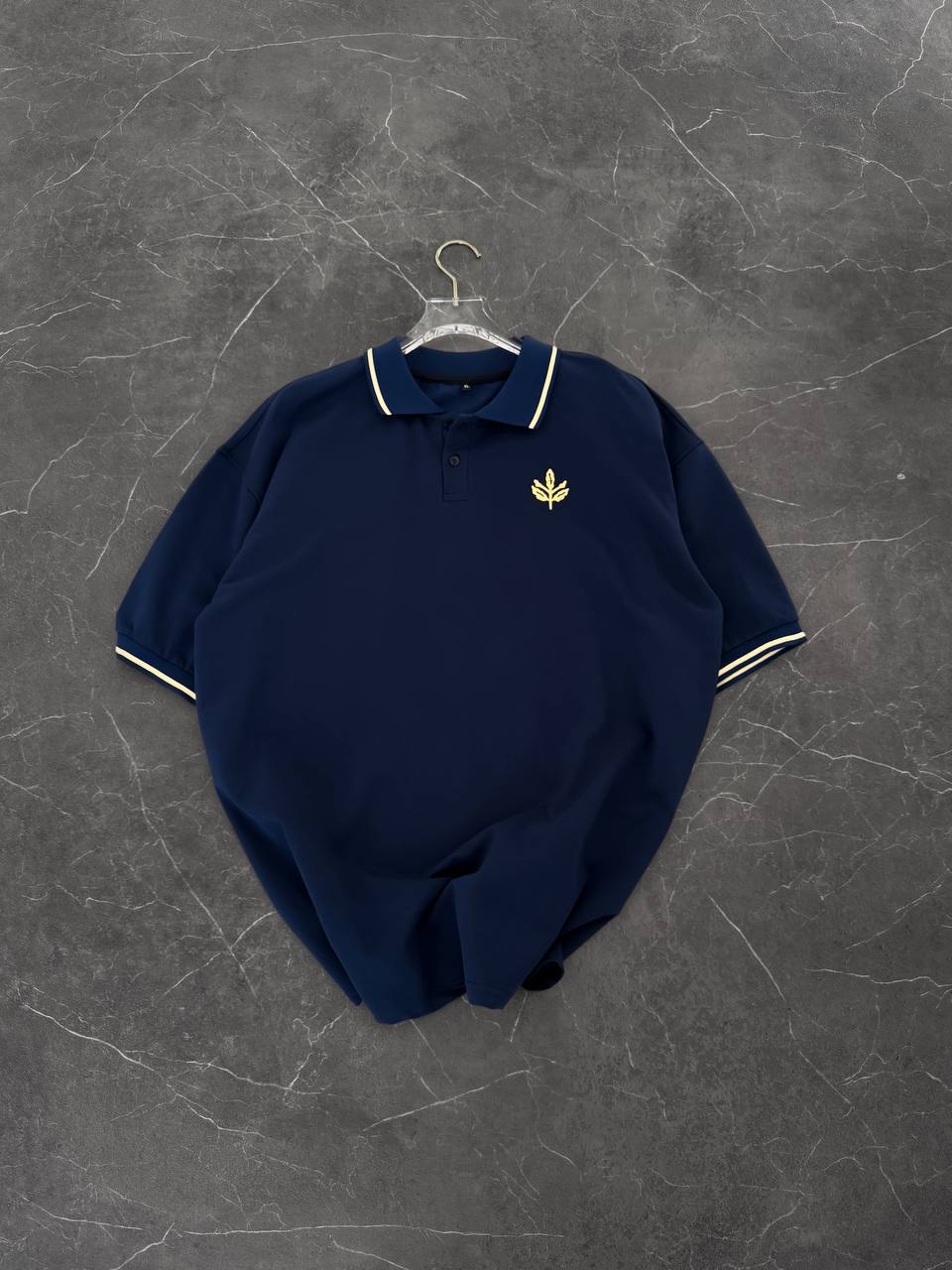 Palamut Nakışlı Lacivert Polo Yaka T-shirt