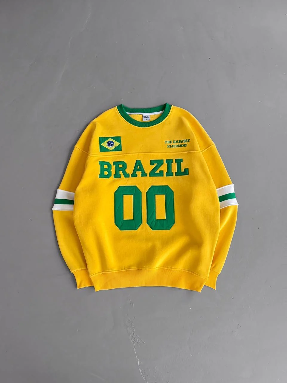 Vintage 00 Baskılı Oversize Sweat - Sarı