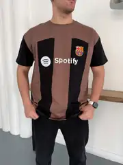 Sptfy Barça Kahverengi Siyah Oversize T-shirt 3