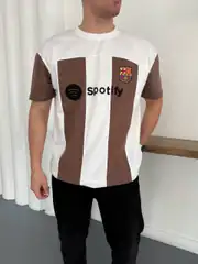 Sptfy Barça Kahverengi Beyaz Oversize T-shirt 6
